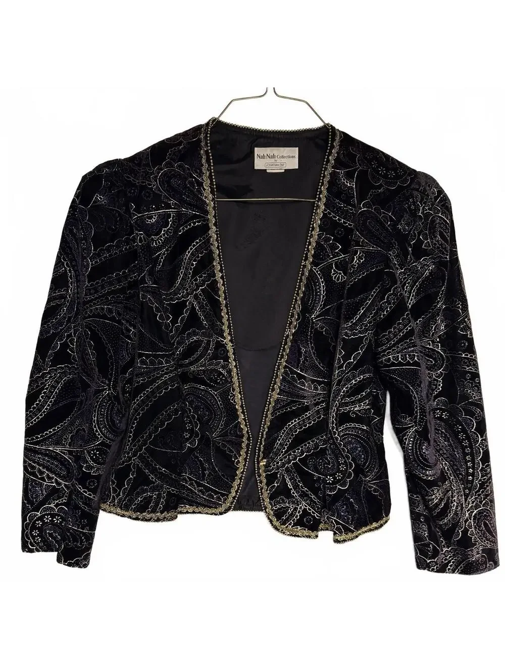 VTG Nah Nah Collections By Jonathan Tait Jacket Size 14 Plum Velvet Gold Lined